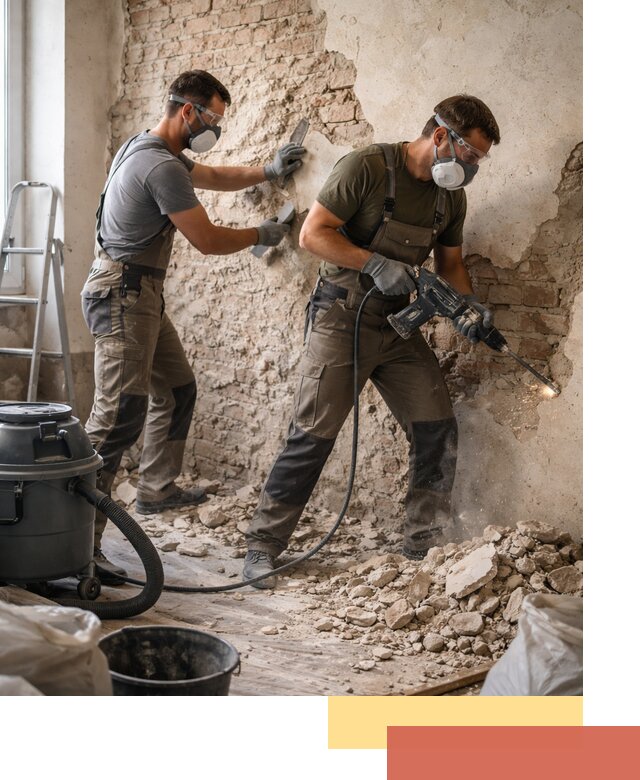 Демонтаж штукатурки со стен в Сочи быстро и аккуратно