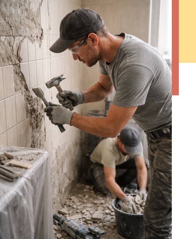 Демонтаж плитки со стен в Сочи от 879 руб. — быстро и недорого | ОТДЕЛОЧНИК-Счи