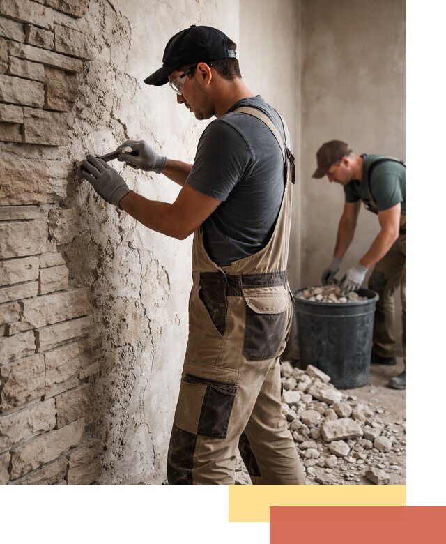 Демонтаж декоративного камня в Сочи профессионально и безопасно