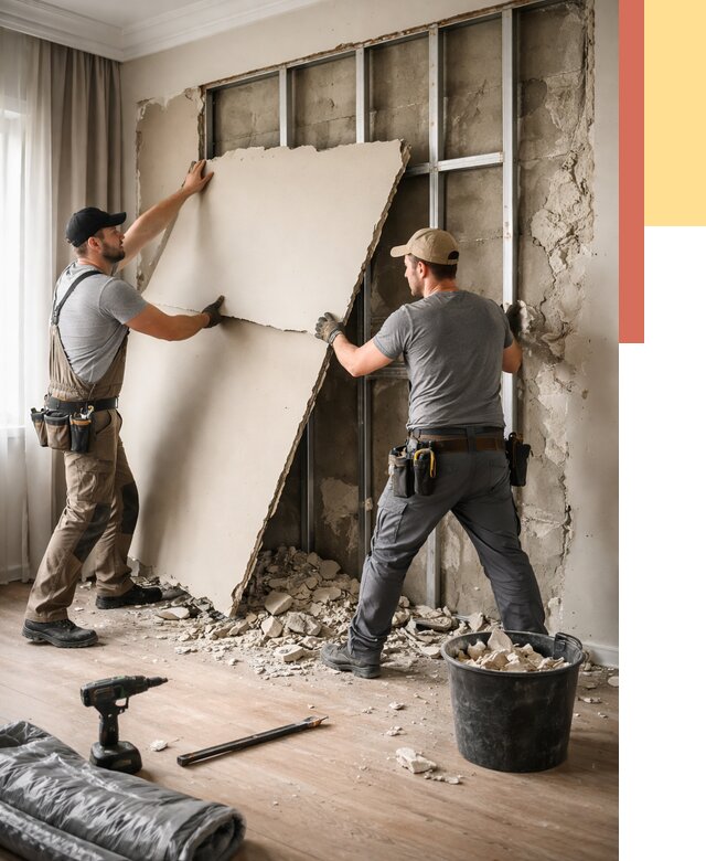 Демонтаж гипсокартона со стен в Сочи от 362 руб. — услуги демонтажа | ОТДЕЛОЧНИК-Счи