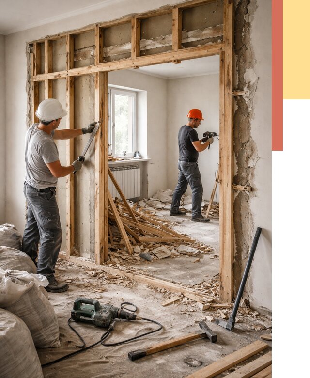 Демонтаж деревянных перегородок в Сочи от 3308 руб. — быстро и недорого | ОТДЕЛОЧНИК-Счи