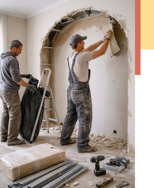 Демонтаж арки из гипсокартона в Сочи от 3618 руб. — услуги под ключ | ОТДЕЛОЧНИК-Счи