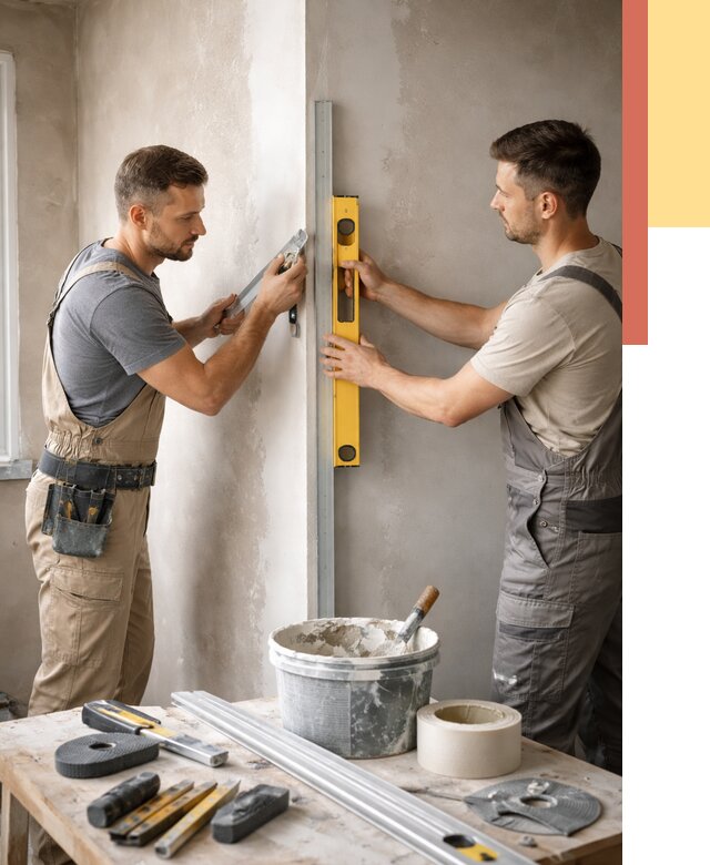 Выведение углов стен в Сочи от 1912 руб. быстро и недорого | ОТДЕЛОЧНИК-Счи