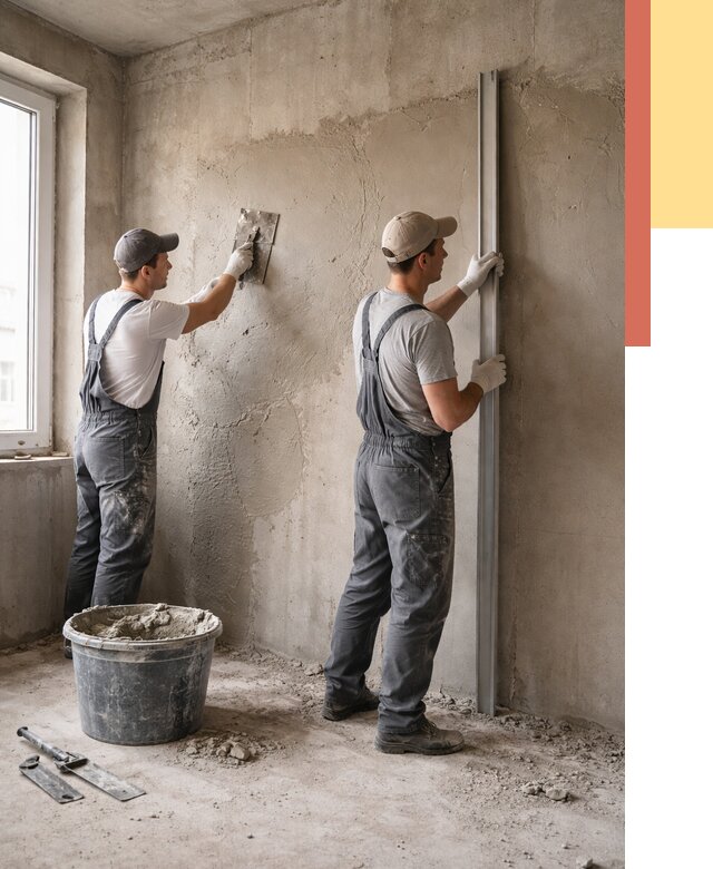 Штукатурка бетонных стен в Сочи от 4651 руб/м² — качественно и быстро | ОТДЕЛОЧНИК-Счи