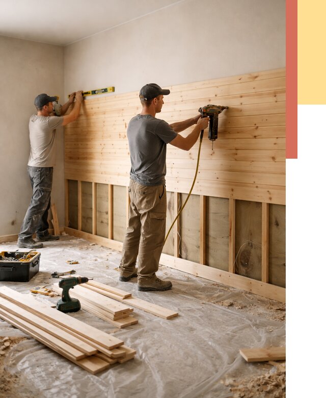 Монтаж деревянной вагонки на стены в Сочи от 7752 руб. | Услуги монтажа вагонки | ОТДЕЛОЧНИК-Счи