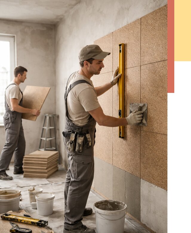 Монтаж пробковых панелей на стены в Сочи от 3618 руб. — ОТДЕЛОЧНИК-Счи