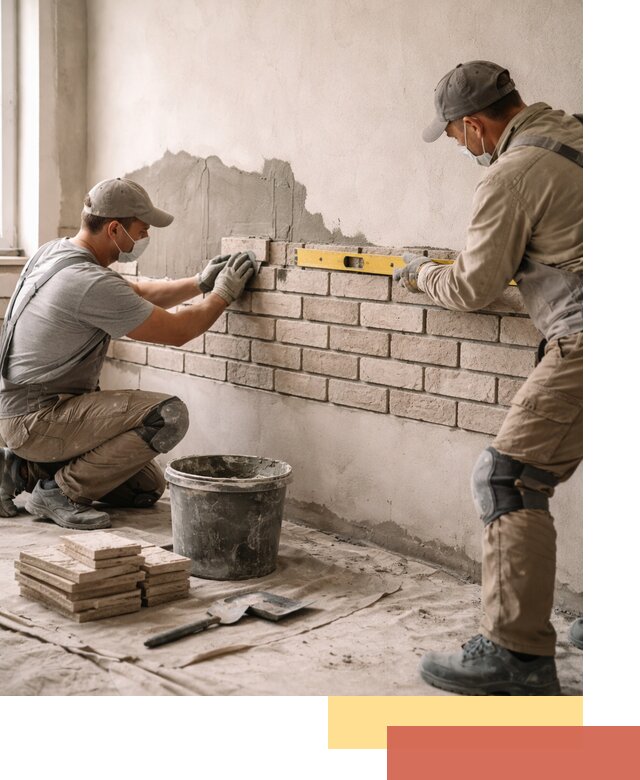 Монтаж декоративного кирпича профессионально в Сочи