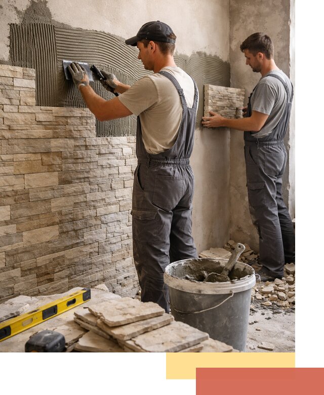 Монтаж искусственного камня в Сочи — облицовка стен и фасадов