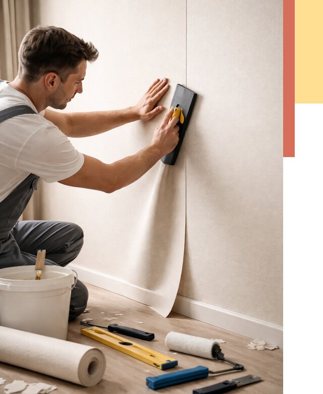 Поклейка виниловых обоев в Сочи от 4651 руб. | Быстро и недорого — ОТДЕЛОЧНИК-Счи