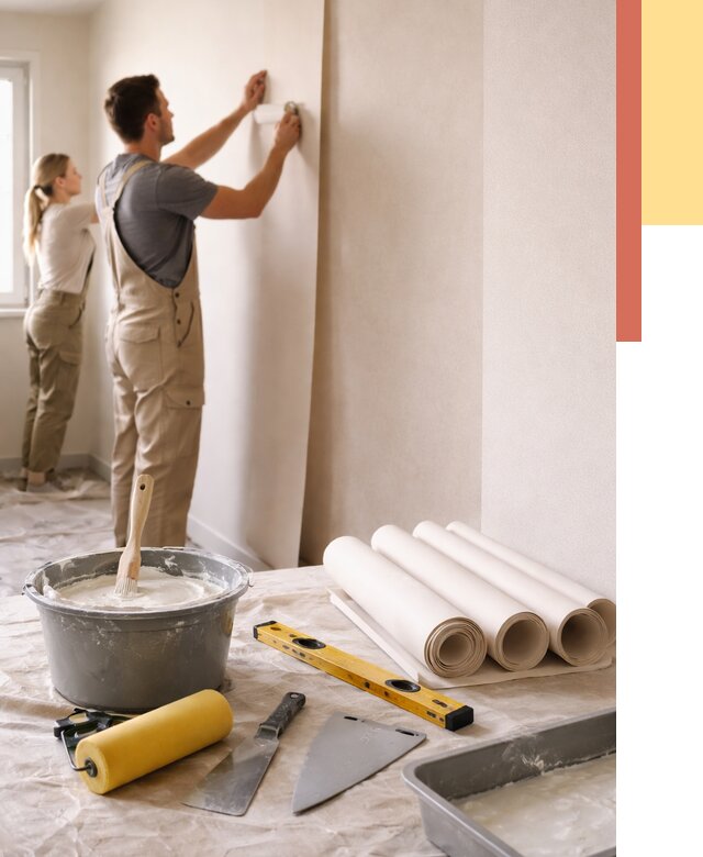 Поклейка бумажных обоев в Сочи от 5685 руб./м2 — быстро и недорого | ОТДЕЛОЧНИК-Счи