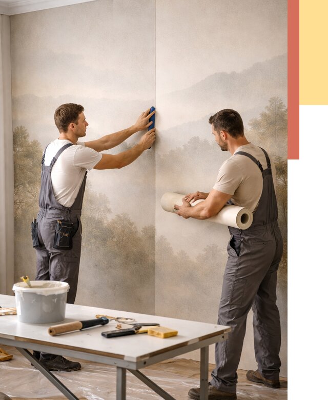 Поклейка фотообоев в Сочи от 8786 руб/м² — быстро и недорого | ОТДЕЛОЧНИК-Счи