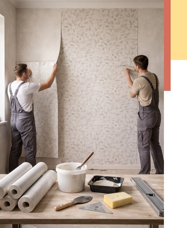 Поклейка обоев с подбором рисунка в Сочи от 3618 руб. | ОТДЕЛОЧНИК-Счи - быстро и недорого