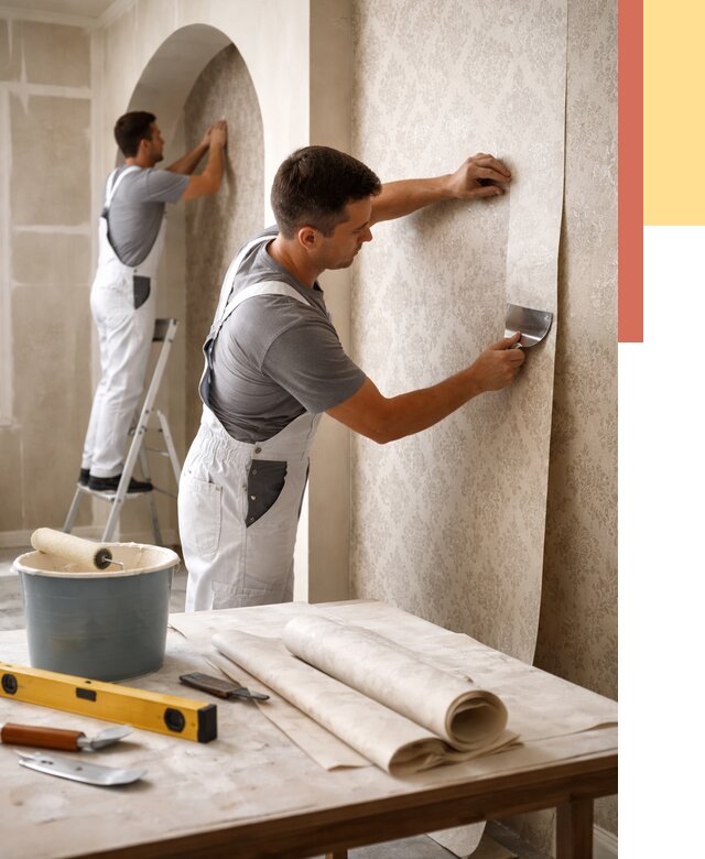 Поклейка обоев на сложные стены в Сочи от 2894 руб. под ключ | ОТДЕЛОЧНИК-Счи