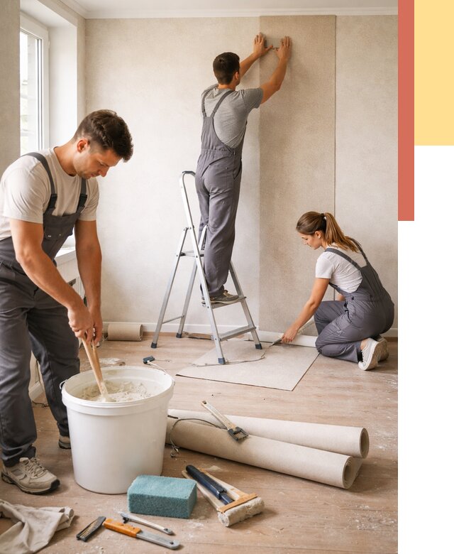 Оклейка стен обоями в Сочи от 3618 руб/м2 — быстро и недорого | ОТДЕЛОЧНИК-Счи