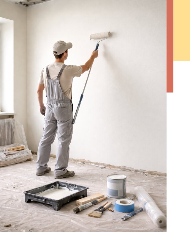 Покраска стен водоэмульсионной краской в Сочи от 465 руб. за м² | ОТДЕЛОЧНИК-Счи