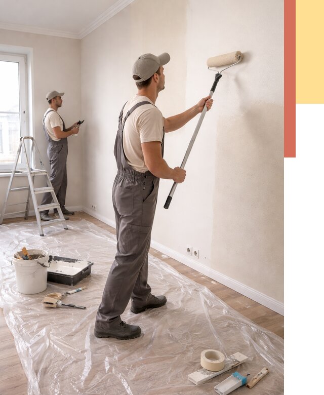 Покраска стен акриловой краской в Сочи от 3618 руб./м² — быстро и недорого | ОТДЕЛОЧНИК-Счи