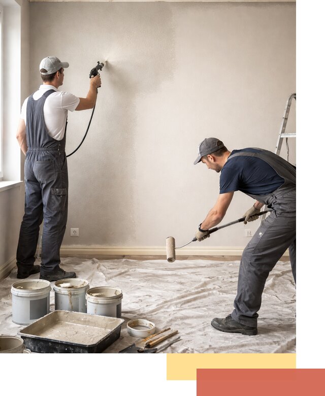 Покраска стен моющейся краской и защита поверхностей в Сочи