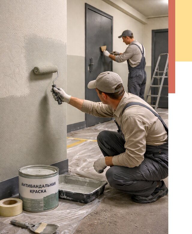 Покраска стен антивандальной краской в Сочи от 4651 руб./м² под ключ | ОТДЕЛОЧНИК-Счи