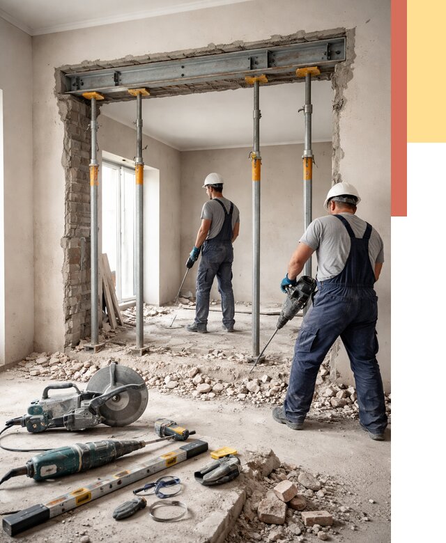 Прорезка проема в стене в Сочи от 4651 руб. — быстро и недорого | ОТДЕЛОЧНИК-Счи