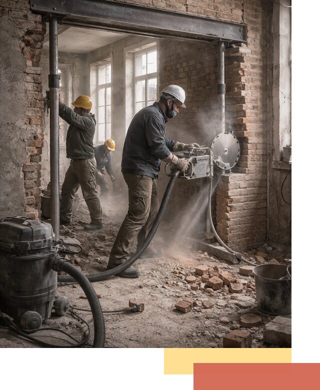 Прорезка проема в стене под дверной или оконный проем в Сочи