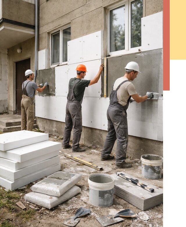 Утепление стен пенопластом в Сочи от 1809 руб. — недорого и под ключ | ОТДЕЛОЧНИК-Счи