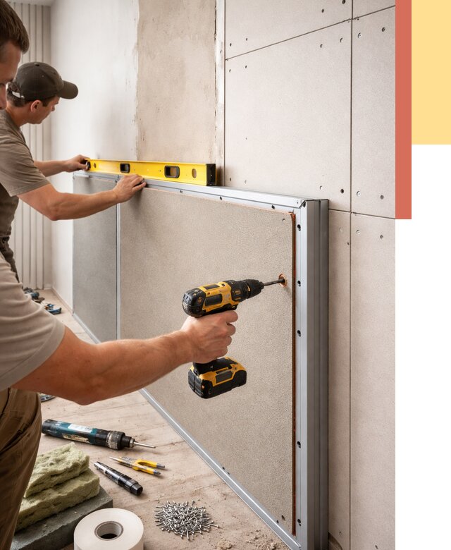 Шумоизоляция стен панелями ЗИПС в Сочи от 2274 руб./м² под ключ | ОТДЕЛОЧНИК-Счи