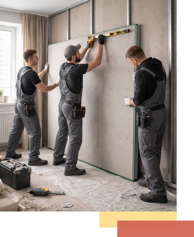 Шумоизоляция стен панелями ЗИПС в Сочи для жилых и коммерческих помещений