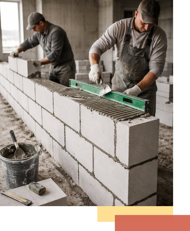 Кладка перегородок из газобетона в Сочи быстро и качественно