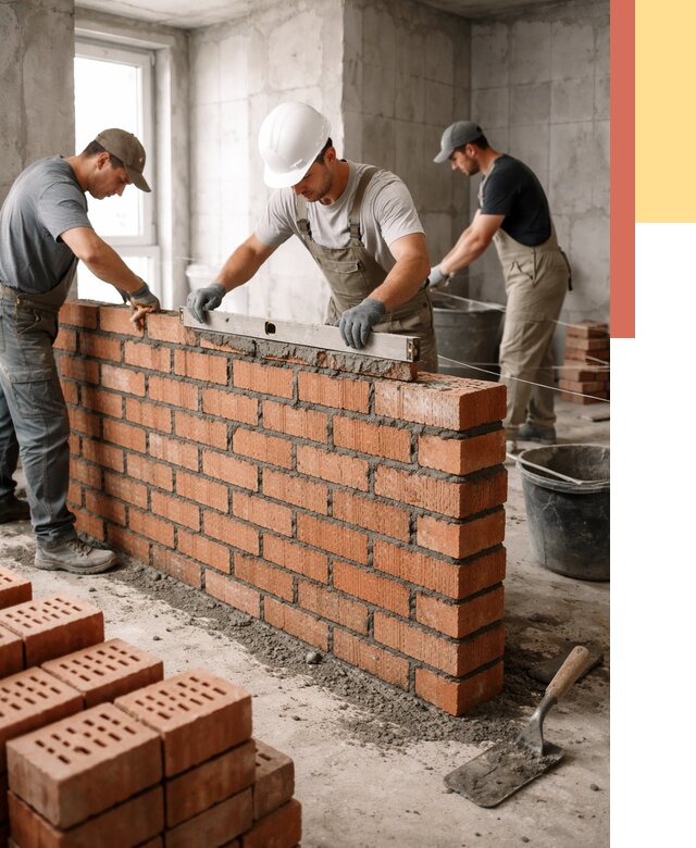 Кладка перегородок из кирпича в Сочи от 3618 руб. за м² | ОТДЕЛОЧНИК-Счи