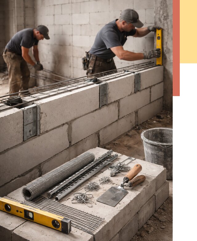 Армирование кладки перегородок в Сочи от 775 руб. под ключ | ОТДЕЛОЧНИК-Счи