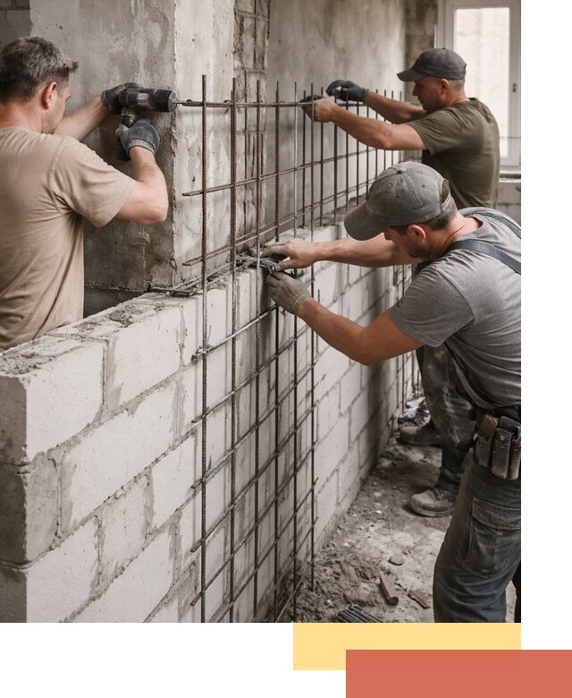 Армирование кладки перегородок в Сочи профессионально и надёжно