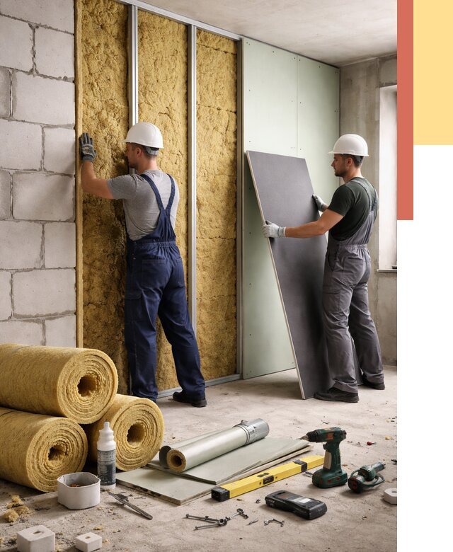 Шумоизоляция перегородок из блоков в Сочи от 1912 руб./м² — быстро и недорого | ОТДЕЛОЧНИК-Счи