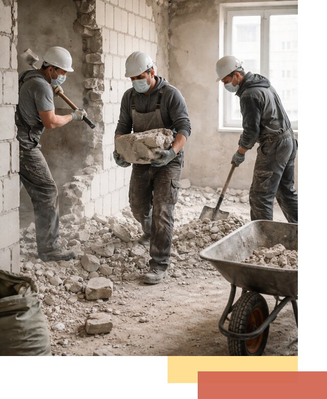 Демонтаж блочных перегородок в Сочи быстро и аккуратно