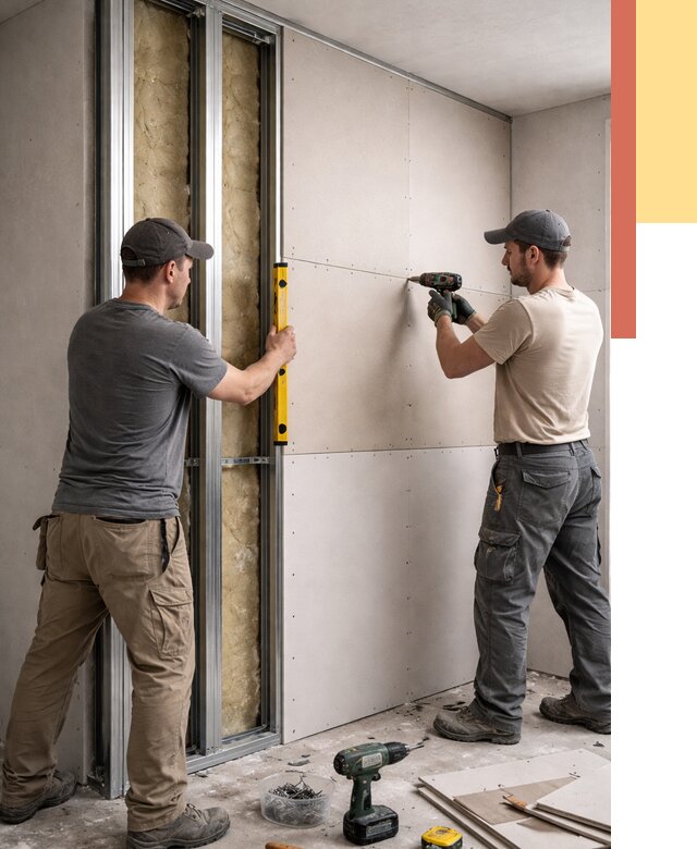 Монтаж двухслойной перегородки из гипсокартона в Сочи от 1499 руб. | ОТДЕЛОЧНИК-Счи