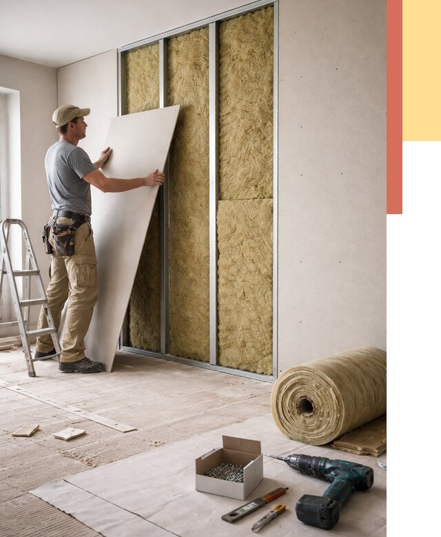 Перегородка из гипсокартона с шумоизоляцией в Сочи от 3225 руб. | ОТДЕЛОЧНИК-Счи