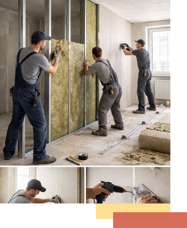 Перегородка из гипсокартона с шумоизоляцией в Сочи — монтаж под ключ