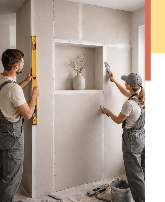 Перегородка из гипсокартона с нишей в Сочи от 3359 руб. под ключ | ОТДЕЛОЧНИК-Счи