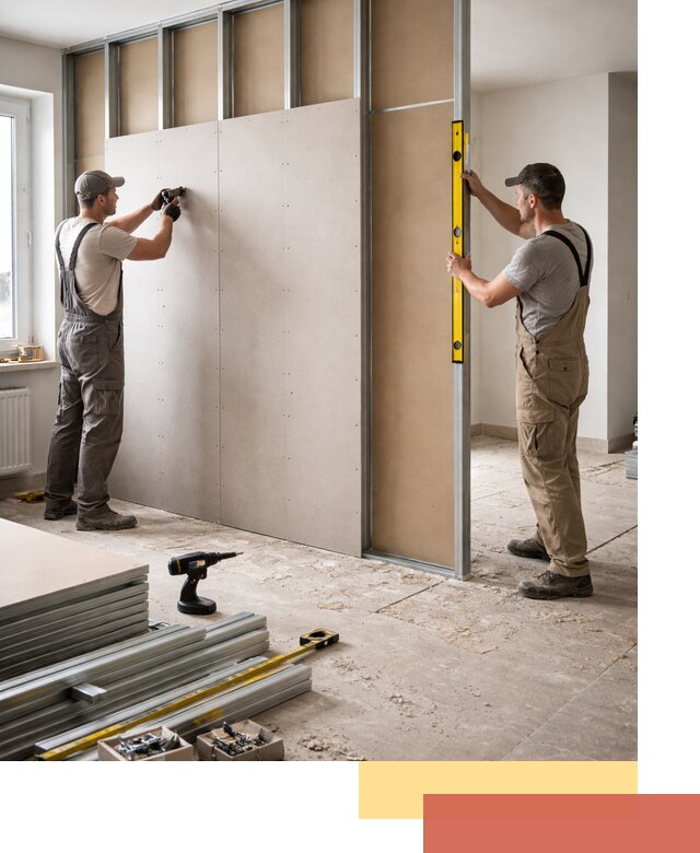 Зонирующая перегородка из гипсокартона под ключ в Сочи