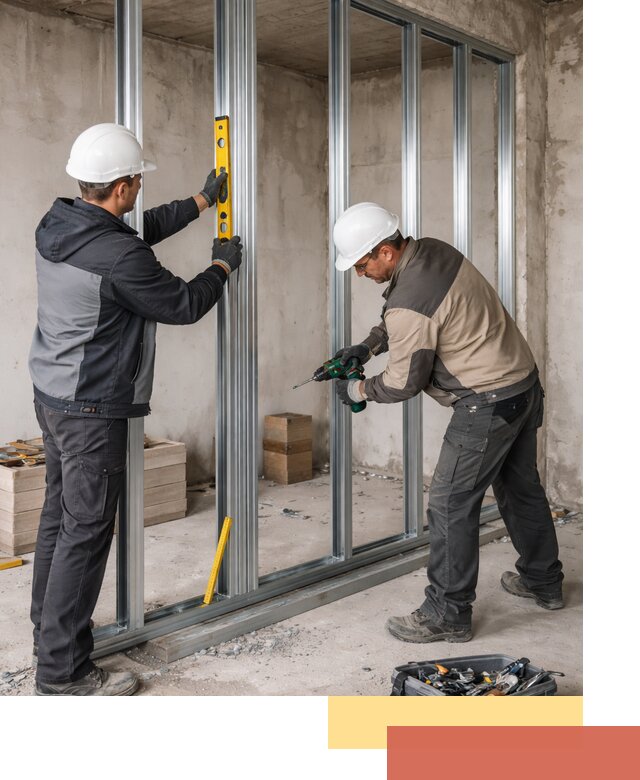 Монтаж каркаса перегородки из профиля в Сочи