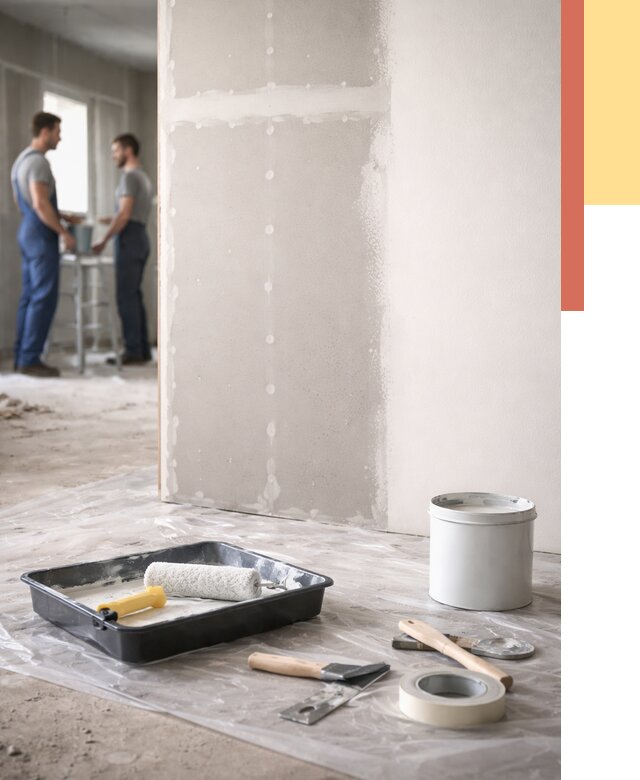 Покраска перегородок из гипсокартона в Сочи от 4651 руб. под ключ | ОТДЕЛОЧНИК-Счи