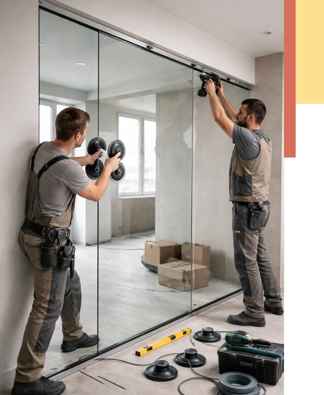 Монтаж стеклянных перегородок в Сочи от 6718 руб. | ОТДЕЛОЧНИК-Счи