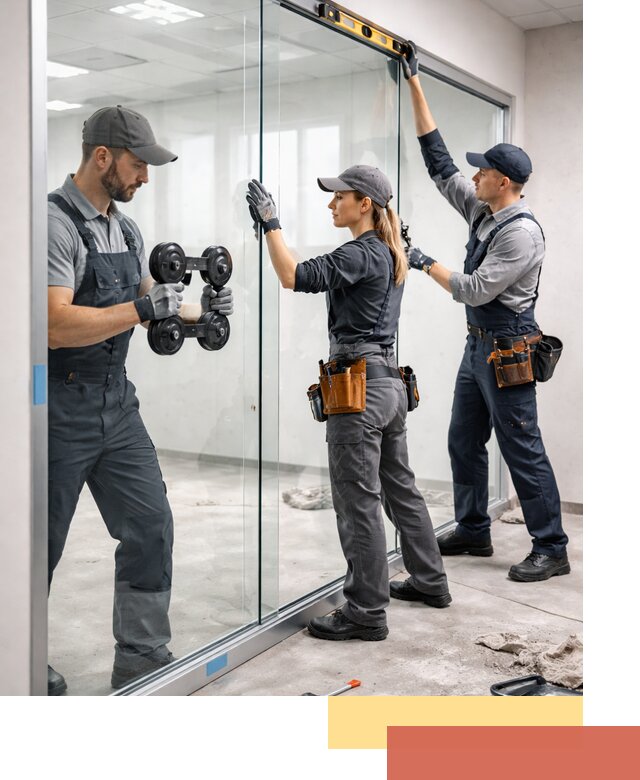 Профессиональный монтаж стеклянных перегородок в Сочи