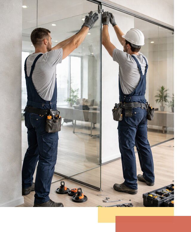 Безрамные стеклянные перегородки под ключ в Сочи