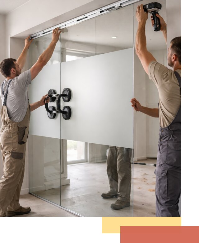 Матовые стеклянные перегородки под ключ в Сочи