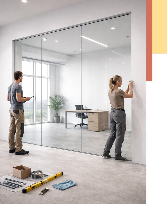 Перегородки из закаленного стекла в Сочи от 9819 руб. под ключ | ОТДЕЛОЧНИК-Счи