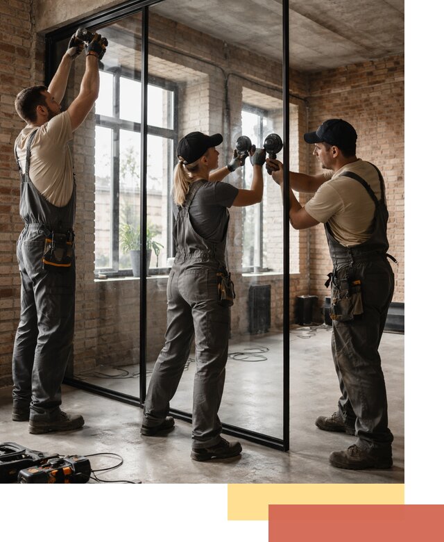 Стеклянные перегородки лофт — изготовление и монтаж в Сочи