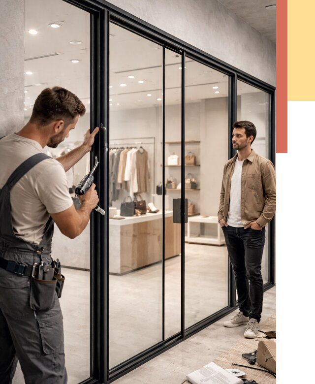 Стеклянные перегородки для магазинов в Сочи от 8476 руб. под ключ | ОТДЕЛОЧНИК-Счи