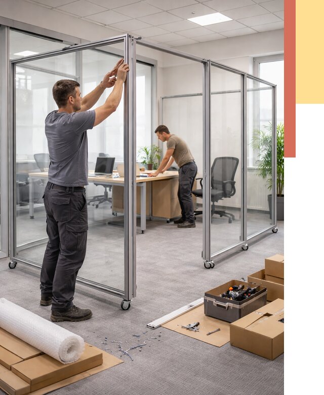 Мобильные офисные перегородки в Сочи от 12920 руб. — установка под ключ | ОТДЕЛОЧНИК-Счи