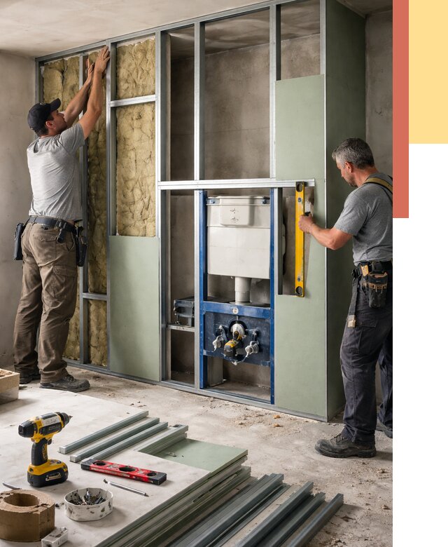 Установка сантехнических перегородок в Сочи от 8786 руб. | ОТДЕЛОЧНИК-Счи