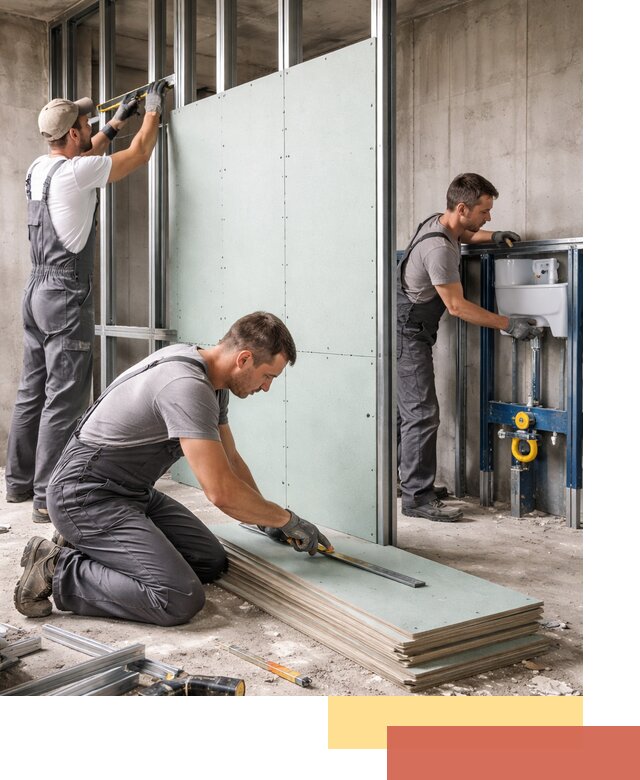 Монтаж и ремонт сантехнических перегородок в Сочи